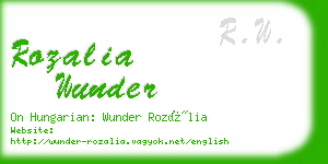 rozalia wunder business card